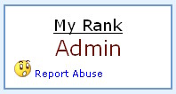 A screenshot of the box showing the player's rank, in this case, 'Admin'.