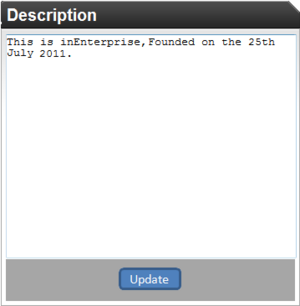 A screenshot of the box that is used to set the group's description.
